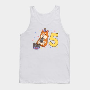 I am 5 with hamster - kids birthday 5 years old Tank Top